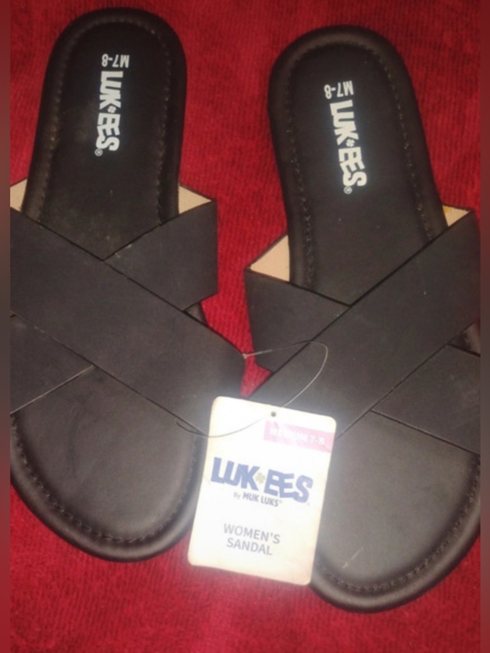 New with tags women’s size 7-8 Lukees by Muk Luks Women's Sandal - Black
